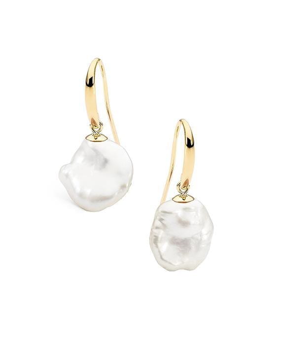 Ikecho Keshi Freshwater Pearl Hook Earrings Online Hot Sale