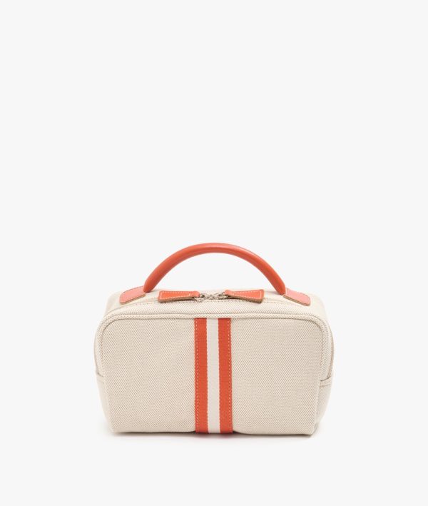 My Style Bags Berkeley Positano Cosmetic Bag Natural With Orange Stripes Online