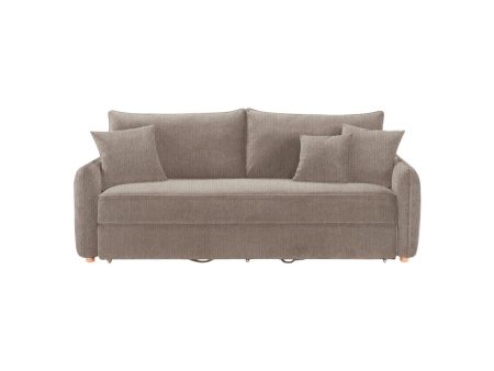 SOFA CAMA EN TELA MARRON CLARO Hot on Sale