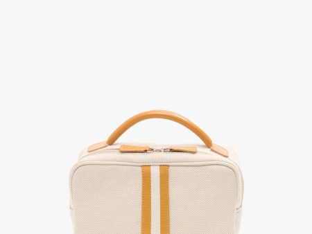 My Style Bags Berkeley Positano Cosmetic Bag Natural With Senape Stripes Hot on Sale