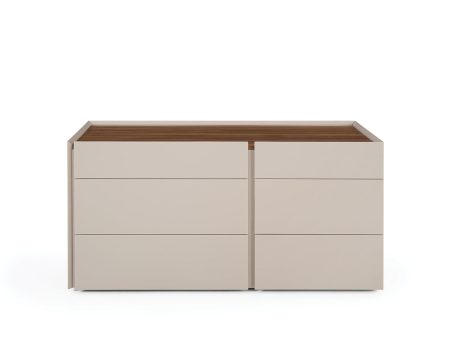 GAVETERO BEIGE CON TOPE ACABADO DE MADERA Supply