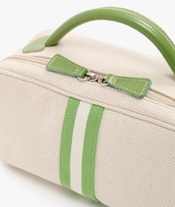 My Style Bags Berkeley Positano Cosmetic Bag Natural With Green Stripes For Discount