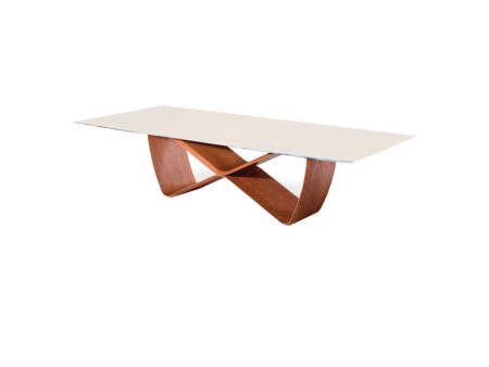 MESA DE COMEDOR INFINITY TOPE DE VIDRIO BLANCO Hot on Sale