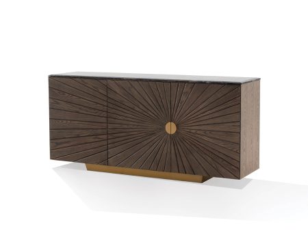 CREDENZA ACABADO DE MADERA Y TOPE ESTILO MARMOL For Cheap