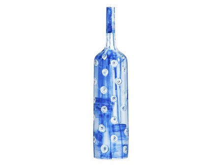 ***COBALT BLUE AND WHITE PATTERN BOTTLE Online now