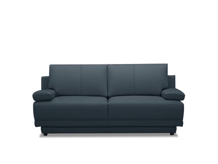 SOFA ESTACIONARIO DE DOS ASIENTOS CON FRENTE DE PIEL TURQUEZA Cheap