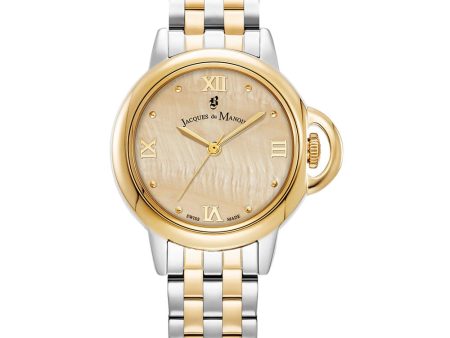 Jacques Du Manoir Grace 32mm Analog Gold Silver Stainless Steel Strap Watch Hot on Sale