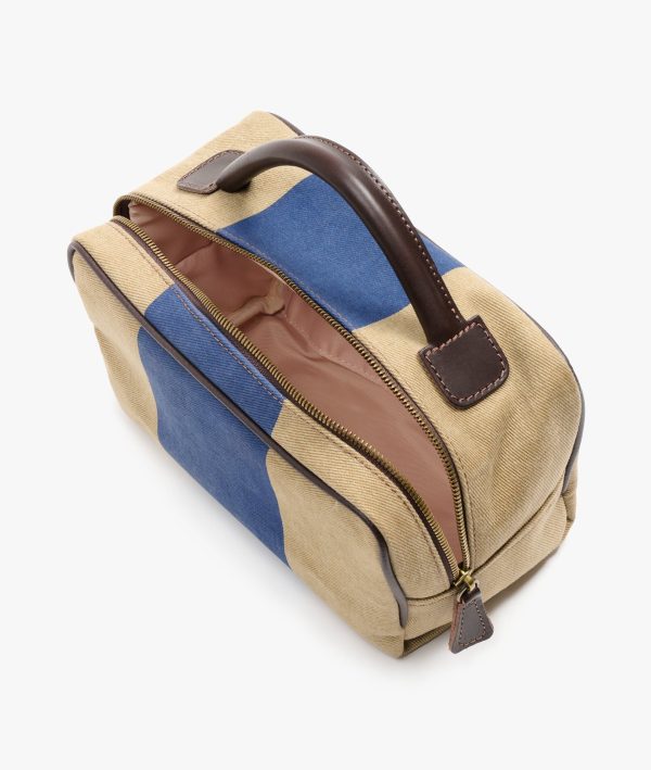 My Style Bags Berkeley Toiletry Travel Bag Senape Blue Stripes For Men Online Hot Sale