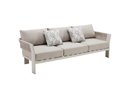 SOFA DE EXTERIOR DE TRES ASIENTOS BEIGE GRISACEO Fashion