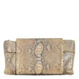 Pearly Gold Python Clutch With Nacre  Pearls Decoration Online