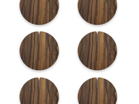 Lignis Nelumbo Coaster Medium Set Of 6, Warm Rosewood Online now