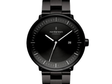 Nordgreen Philosopher 40mm Black with 3-Link Strap Watch Discount