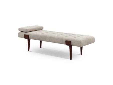 DAYBED EN TELA BEIGE Y PATAS MARRONES Online Hot Sale