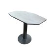 MESA DE CENTRO TOPE DE CERAMICA BLANCA Y BASE GRIS Online Hot Sale