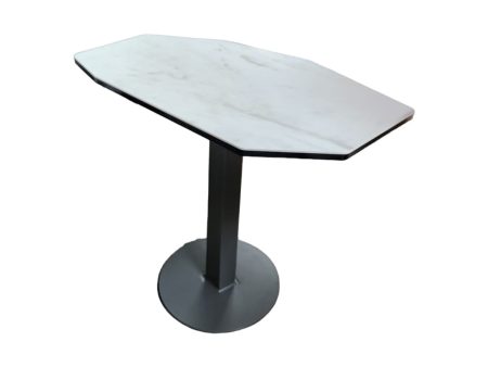 MESA DE CENTRO TOPE DE CERAMICA BLANCA Y BASE GRIS Online Hot Sale