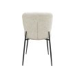 SILLA DE COMEDOR EN TELA BEIGE CON PATAS NEGRAS Online now