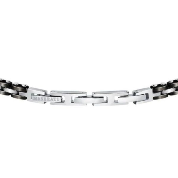 Maserati Jewels Bracelet Black Ceramic & Silver Elements For Sale