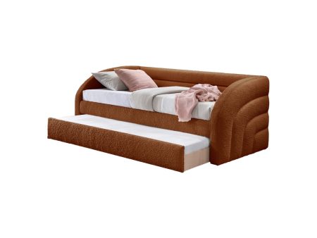 DAY BED GLENA CON TRUNDLE EN TELA MARRON Cheap