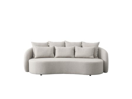 SOFA DE EXTERIOR DE TRES ASIENTOS EN TELA BEIGE on Sale