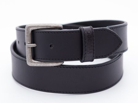 Leather Belt with Stretch insert-Black Antique Nickel buckle For Cheap