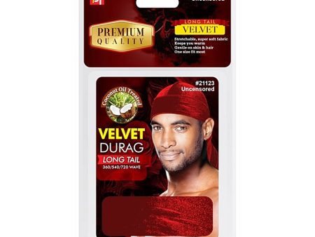 Coconut Oil Treated Satin Durag with Long Tail on Sale