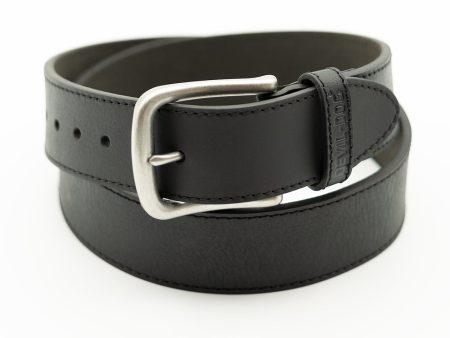 Leather Belt-Black Antique Nickel buckle Hot on Sale