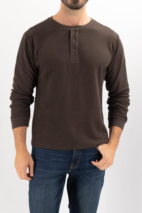 Waffle Henley - Dark Roast Online