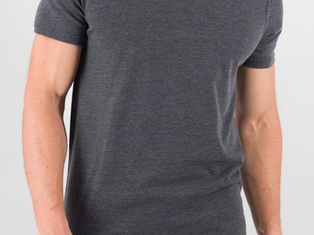 Burnout Henley - Dark Grey Heather Fashion