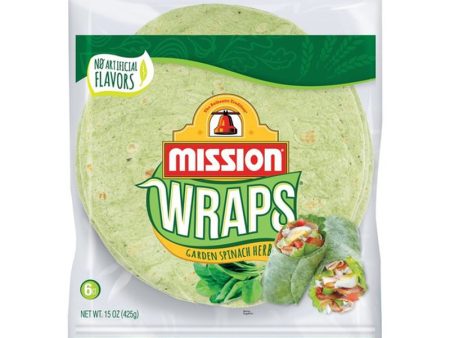 Mission Garden Spinach Herb Wraps, 6 Count For Sale